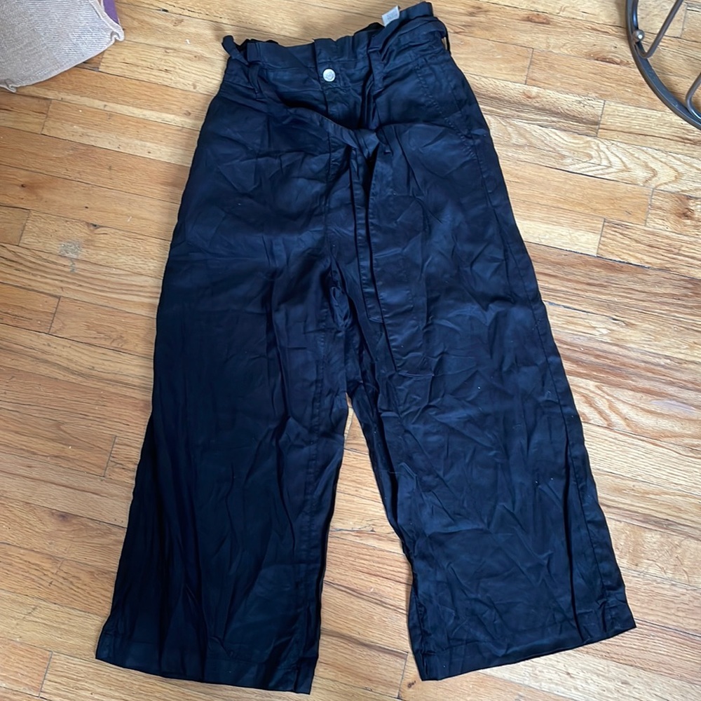 Zara Paper Bag Cropped Pants - Picture 1 of 2